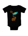 TooLoud Oh Snap Chocolate Easter Bunny Baby Bodysuit Dark-Baby Romper-TooLoud-Black-06-Months-Davson Sales