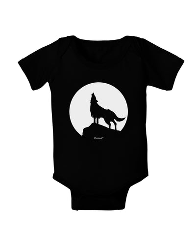 Wolf Howling at the Moon - Design #1 Baby Bodysuit Dark by TooLoud-Baby Romper-TooLoud-Black-06-Months-Davson Sales