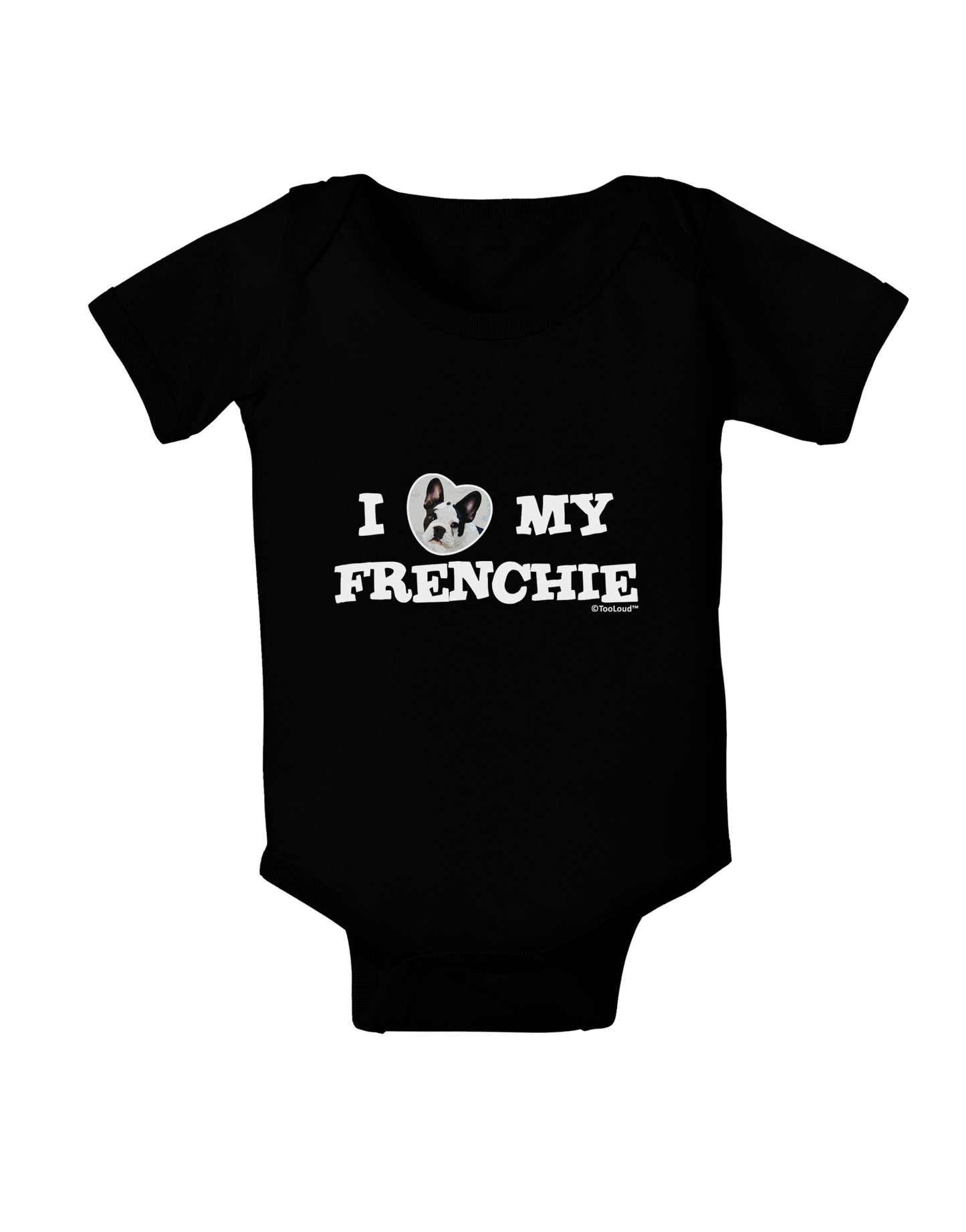 I Heart My Frenchie Baby Bodysuit Dark by TooLoud-Baby Romper-TooLoud-Black-06-Months-Davson Sales