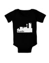 Seattle Skyline with Space Needle Baby Bodysuit Dark by TooLoud-Baby Romper-TooLoud-Black-06-Months-Davson Sales