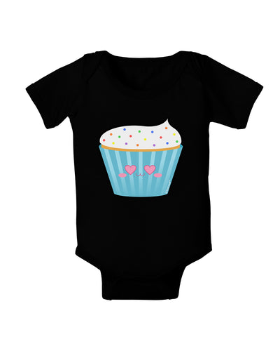 Cute Cupcake with Sprinkles - Heart Eyes Baby Bodysuit Dark by TooLoud-Baby Romper-TooLoud-Black-06-Months-Davson Sales