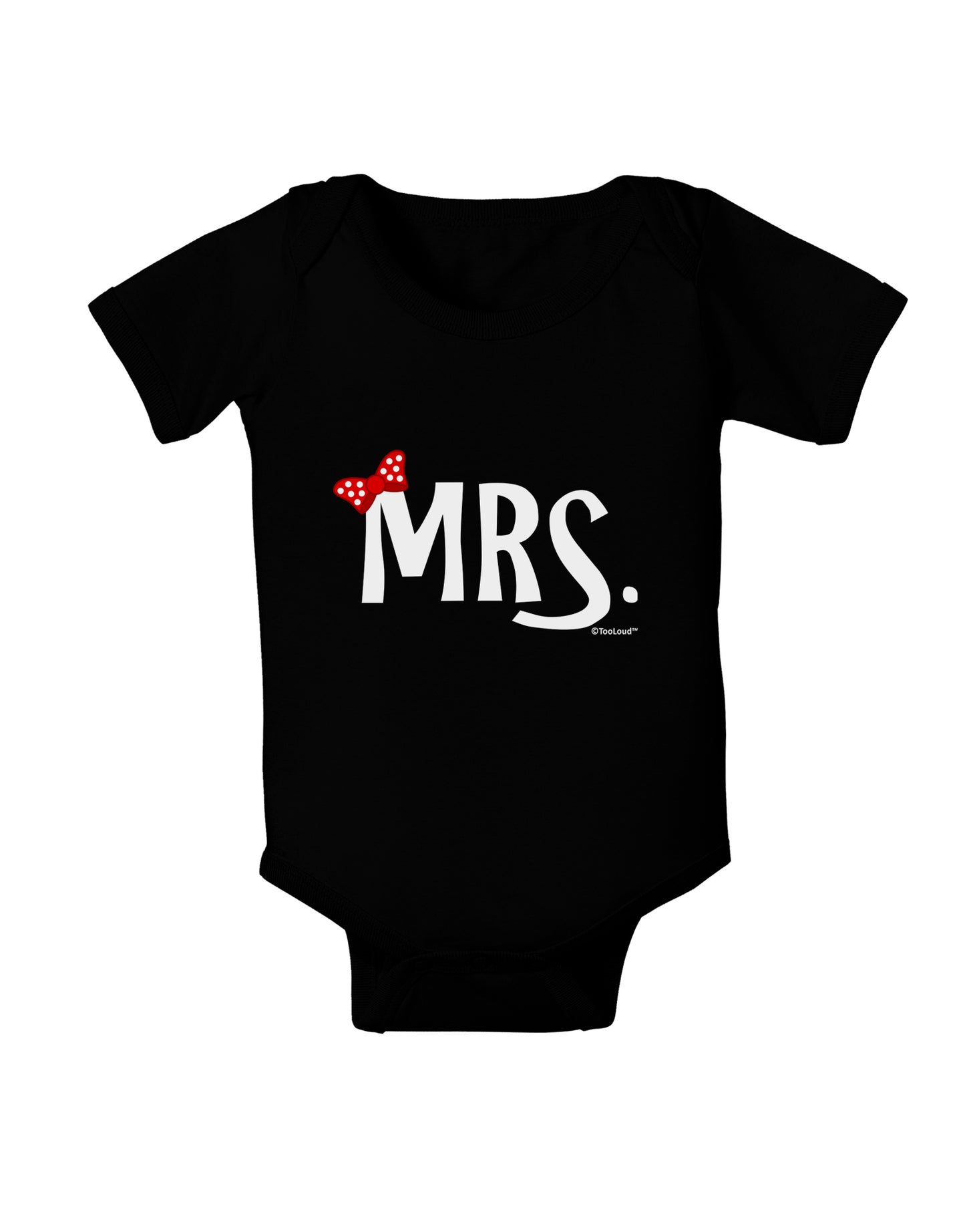 Matching Mr and Mrs Design - Mrs Bow Baby Bodysuit Dark by TooLoud-Baby Romper-TooLoud-Black-06-Months-Davson Sales