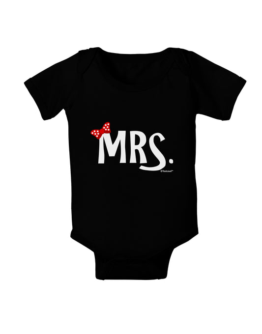 Matching Mr and Mrs Design - Mrs Bow Baby Bodysuit Dark by TooLoud-Baby Romper-TooLoud-Black-06-Months-Davson Sales