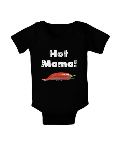 Hot Mama Chili Pepper Baby Bodysuit Dark-Baby Romper-TooLoud-Black-06-Months-Davson Sales