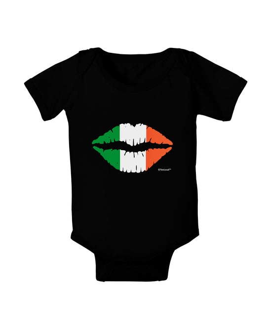Irish Flag Kiss Baby Bodysuit Dark by TooLoud-Baby Romper-TooLoud-Black-06-Months-Davson Sales