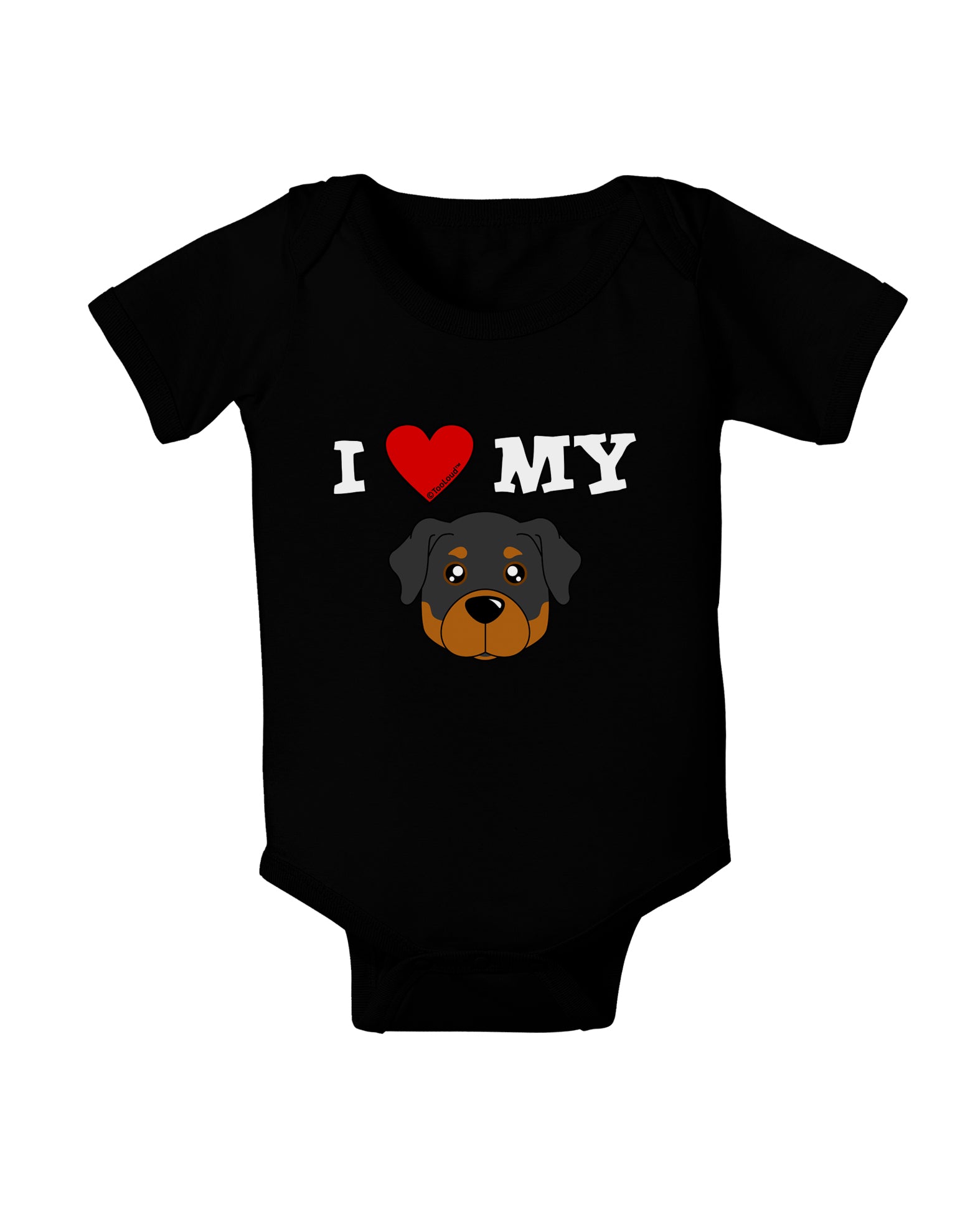 I Heart My - Cute Rottweiler Dog Baby Bodysuit Dark by TooLoud-Baby Romper-TooLoud-Black-06-Months-Davson Sales