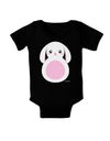 TooLoud Cute Bunny with Floppy Ears - Pink Baby Bodysuit Dark-Baby Romper-TooLoud-Black-06-Months-Davson Sales