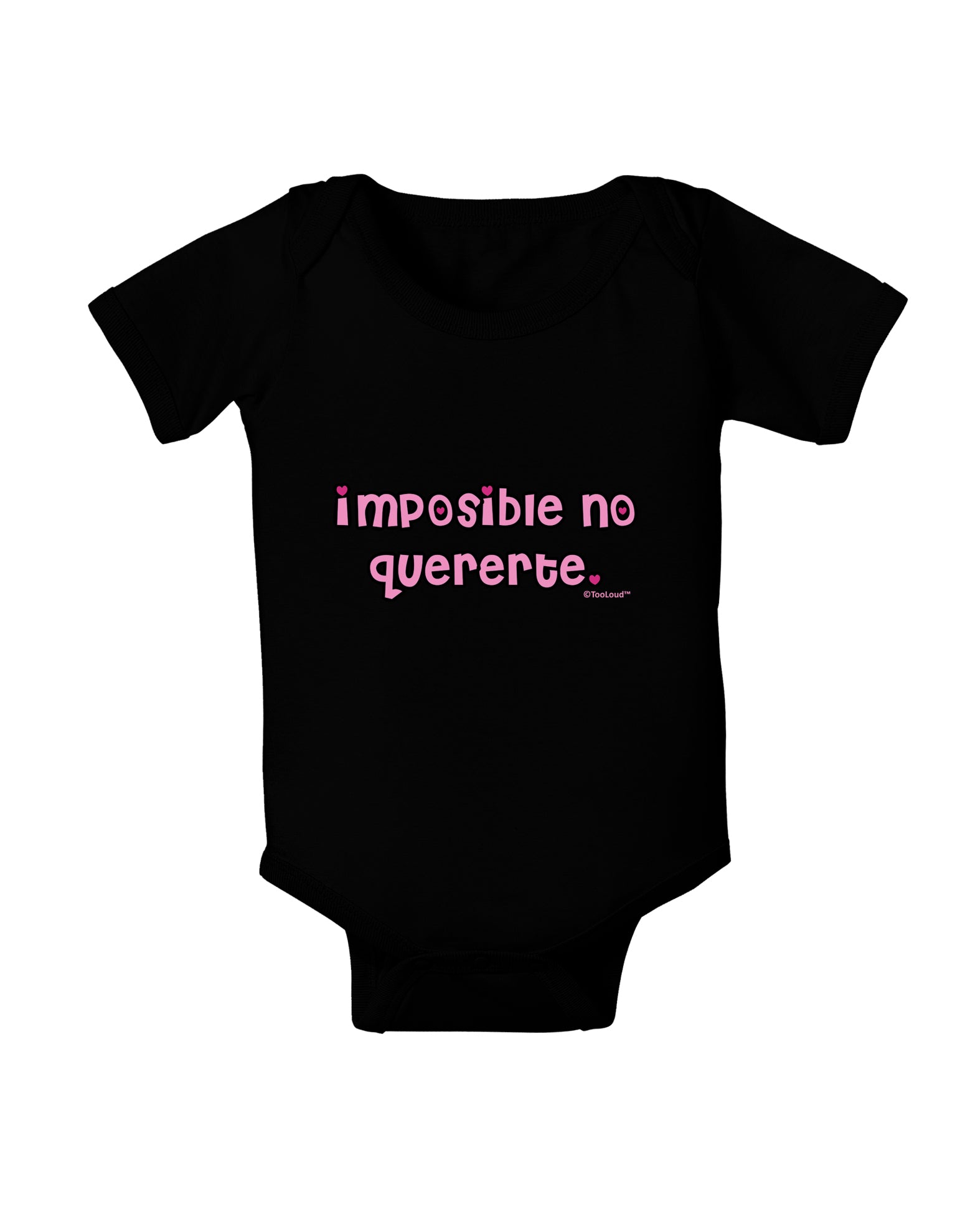 Imposible No Quererte Baby Bodysuit Dark by TooLoud-Baby Romper-TooLoud-Black-06-Months-Davson Sales