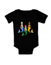 Three Mermaids Baby Bodysuit Dark-Baby Romper-TooLoud-Black-06-Months-Davson Sales