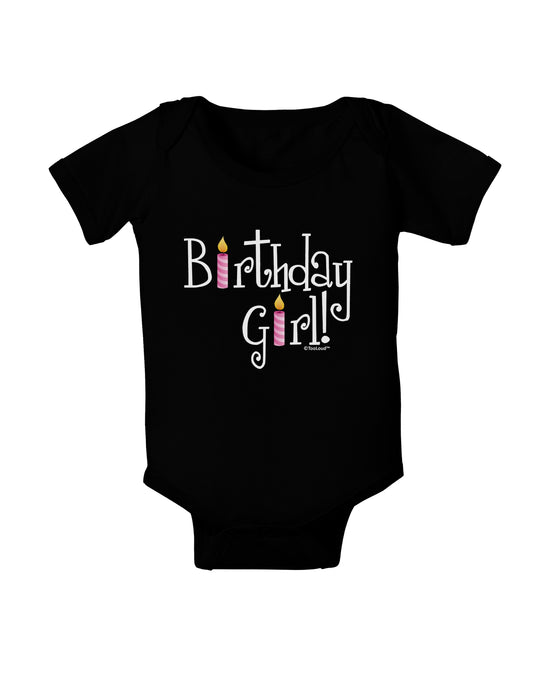 Birthday Girl - Birthday Candles Baby Bodysuit Dark by TooLoud-Baby Romper-TooLoud-Black-06-Months-Davson Sales