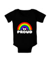 Rainbow - Be Proud Gay Pride Baby Bodysuit Dark by TooLoud