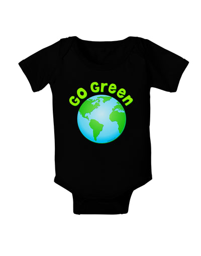 Go Green - Planet Earth Baby Bodysuit Dark-Baby Romper-TooLoud-Black-06-Months-Davson Sales