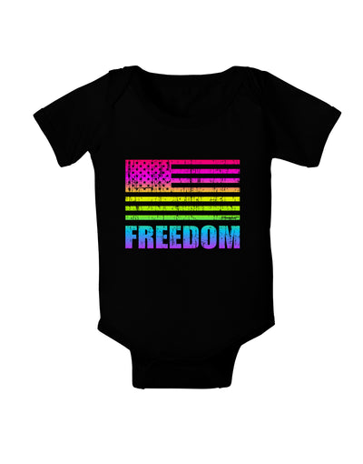 American Pride - Rainbow Flag - Freedom Baby Bodysuit Dark-Baby Romper-TooLoud-Black-06-Months-Davson Sales