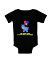 Cute First Birthday Hippo - Blue Red Yellow Baby Bodysuit Dark by TooLoud-Baby Romper-TooLoud-Black-06-Months-Davson Sales