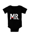 Matching Mr and Mrs Design - Mr Bow Tie Baby Bodysuit Dark by TooLoud-Baby Romper-TooLoud-Black-06-Months-Davson Sales