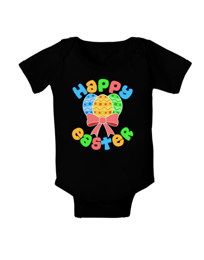Happy Easter Easter Eggs Baby Bodysuit Dark by TooLoud-Baby Romper-TooLoud-Black-06-Months-Davson Sales