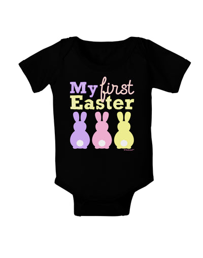 My First Easter - Three Bunnies Baby Bodysuit Dark by TooLoud-Baby Romper-TooLoud-Black-06-Months-Davson Sales