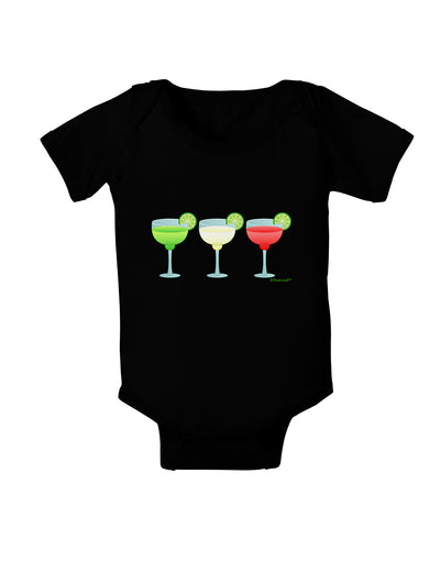 Margaritas - Mexican Flag Colors - Cinco de Mayo Baby Bodysuit Dark by TooLoud-Baby Romper-TooLoud-Black-06-Months-Davson Sales