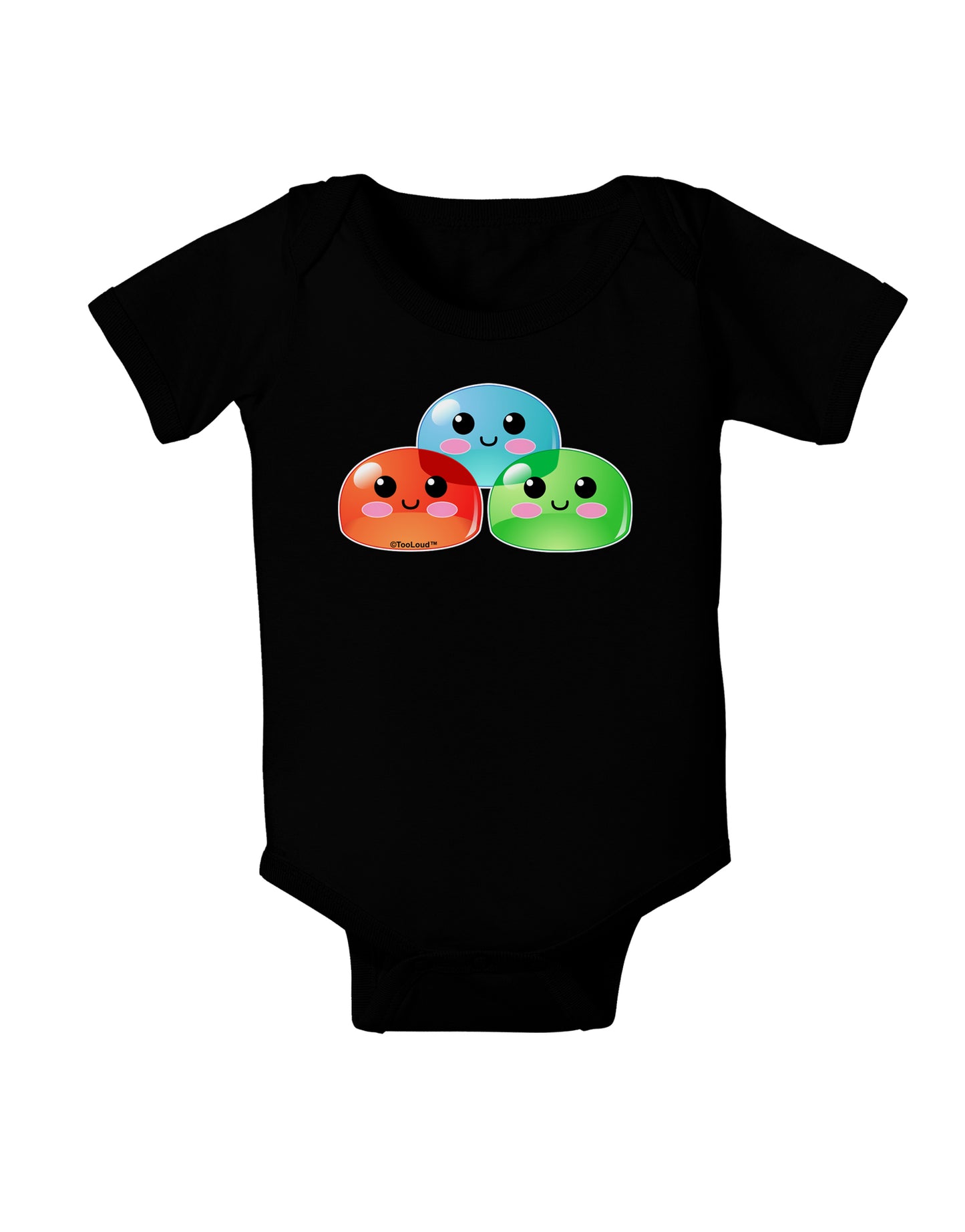 Cute RPG Slime - Trio Baby Bodysuit Dark by TooLoud-Baby Romper-TooLoud-Black-06-Months-Davson Sales