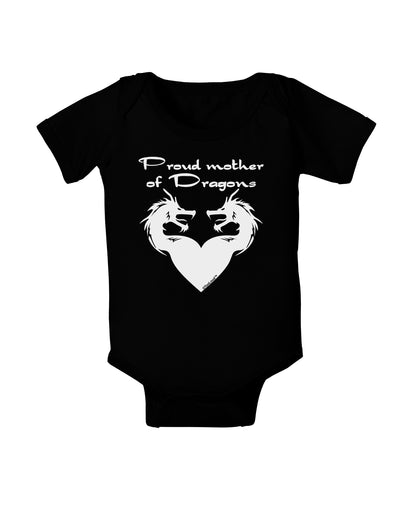 Proud Mother of Dragons Baby Bodysuit Dark-Baby Romper-TooLoud-Black-06-Months-Davson Sales