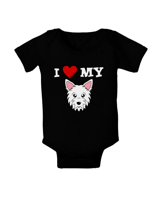 I Heart My - Cute Westie Dog Baby Bodysuit Dark by TooLoud-Baby Romper-TooLoud-Black-06-Months-Davson Sales