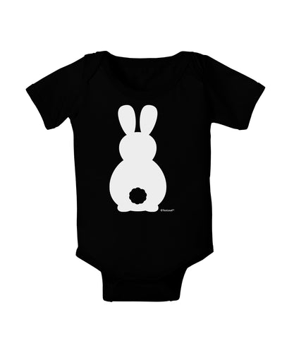 Cute Bunny Silhouette with Tail Baby Bodysuit Dark by TooLoud-Baby Romper-TooLoud-Black-06-Months-Davson Sales