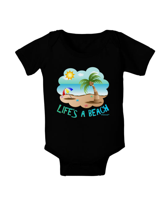 Fun Summer Beach Scene - Life's a Beach Baby Bodysuit Dark by TooLoud-Baby Romper-TooLoud-Black-06-Months-Davson Sales
