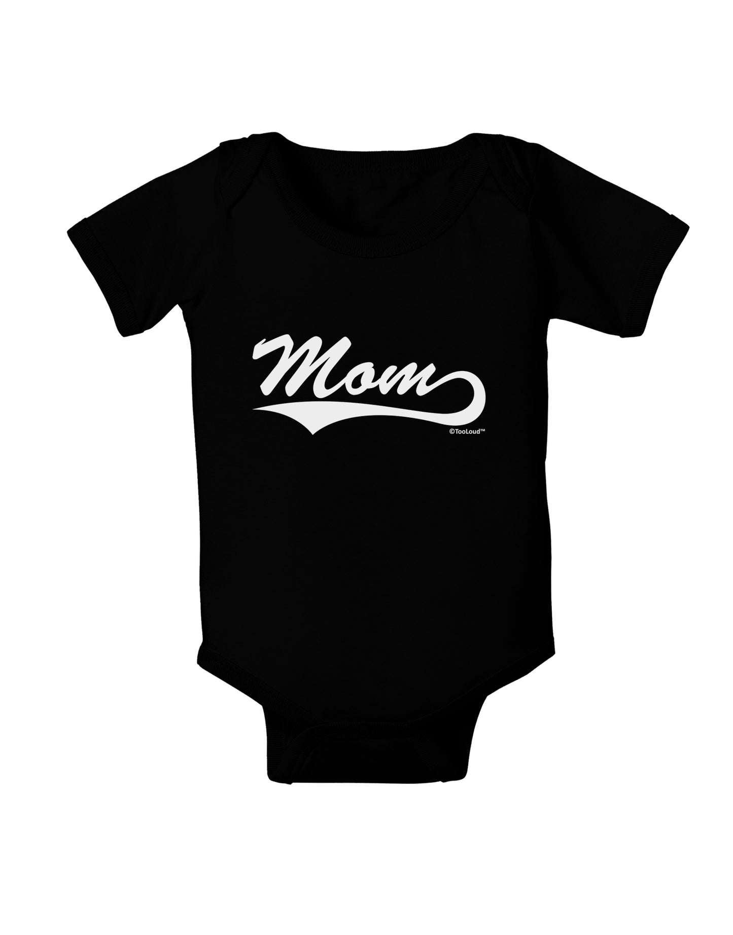 Mom - Sports Tail Script Baby Bodysuit Dark by TooLoud-Baby Romper-TooLoud-Black-06-Months-Davson Sales