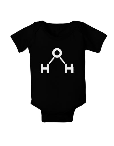 Water Molecule Text Baby Bodysuit Dark by TooLoud-Baby Romper-TooLoud-Black-06-Months-Davson Sales