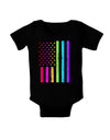 American Pride - Rainbow Flag Baby Bodysuit Dark-Baby Romper-TooLoud-Black-06-Months-Davson Sales