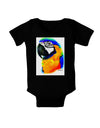 Brightly Colored Parrot Watercolor Baby Bodysuit Dark-Baby Romper-TooLoud-Black-06-Months-Davson Sales
