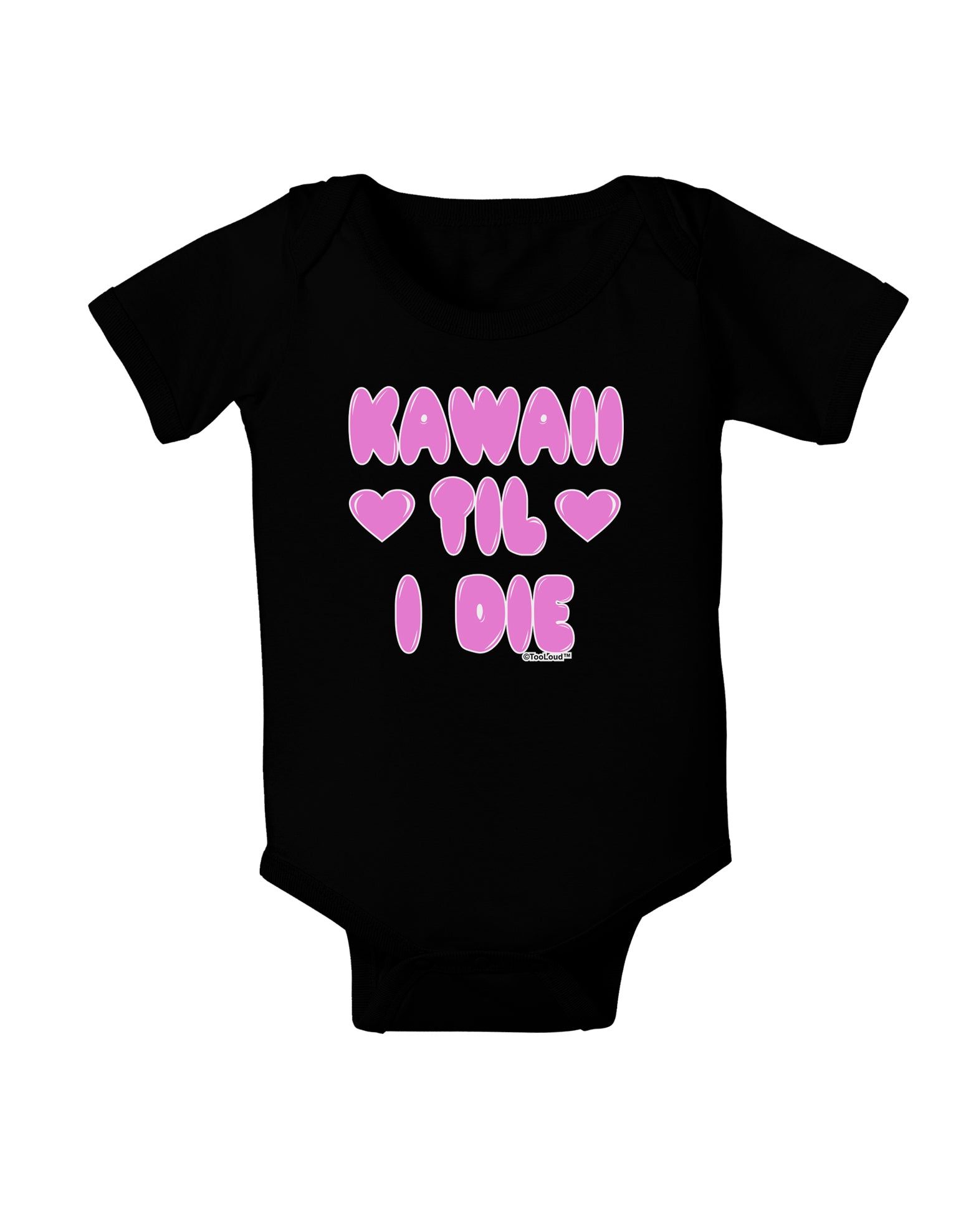 Kawaii Til I Die - Design - Magenta Baby Bodysuit Dark by TooLoud-Baby Romper-TooLoud-Black-06-Months-Davson Sales