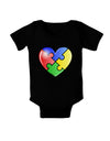 Big Puzzle Heart - Autism Awareness Baby Bodysuit Dark by TooLoud-Baby Romper-TooLoud-Black-06-Months-Davson Sales