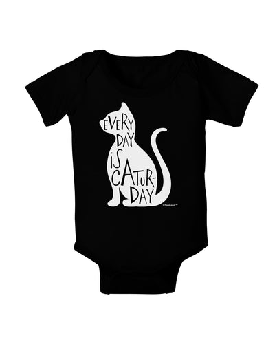 Every Day Is Caturday Cat Silhouette Baby Bodysuit Dark by TooLoud-Baby Romper-TooLoud-Black-06-Months-Davson Sales