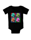 Three Wolves Howling - Pop-Art #1 Baby Bodysuit Dark by TooLoud-Baby Romper-TooLoud-Black-06-Months-Davson Sales