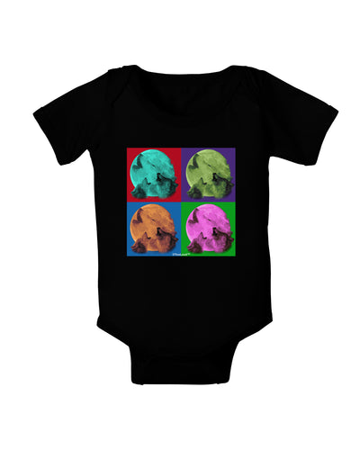 Three Wolves Howling - Pop-Art #1 Baby Bodysuit Dark by TooLoud-Baby Romper-TooLoud-Black-06-Months-Davson Sales