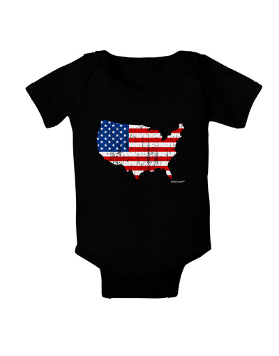 United States Cutout - American Flag Distressed Baby Bodysuit Dark by TooLoud-Baby Romper-TooLoud-Black-06-Months-Davson Sales