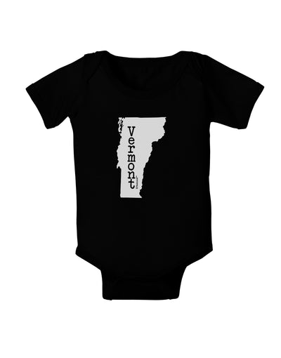 Vermont - United States Shape Baby Bodysuit Dark by TooLoud-Baby Romper-TooLoud-Black-06-Months-Davson Sales