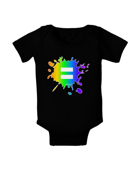 Equal Rainbow Paint Splatter Baby Bodysuit Dark by TooLoud-Baby Romper-TooLoud-Black-06-Months-Davson Sales