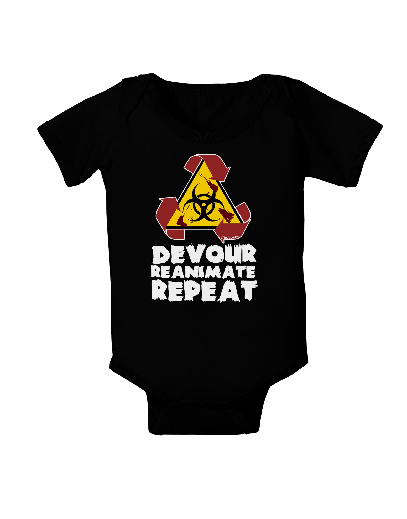Devour Reanimate Repeat Baby Bodysuit Dark by TooLoud-Baby Romper-TooLoud-Black-06-Months-Davson Sales