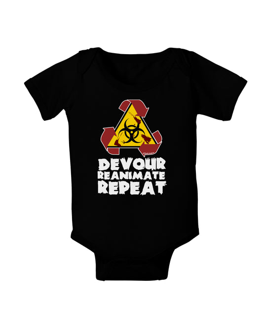 Devour Reanimate Repeat Baby Bodysuit Dark by TooLoud-Baby Romper-TooLoud-Black-06-Months-Davson Sales