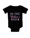 My First Mother's Day - Baby Feet - Pink Baby Bodysuit Dark by TooLoud-Baby Romper-TooLoud-Black-06-Months-Davson Sales