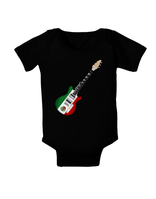 Mexican Flag Guitar Design Baby Bodysuit Dark by TooLoud-Baby Romper-TooLoud-Black-06-Months-Davson Sales