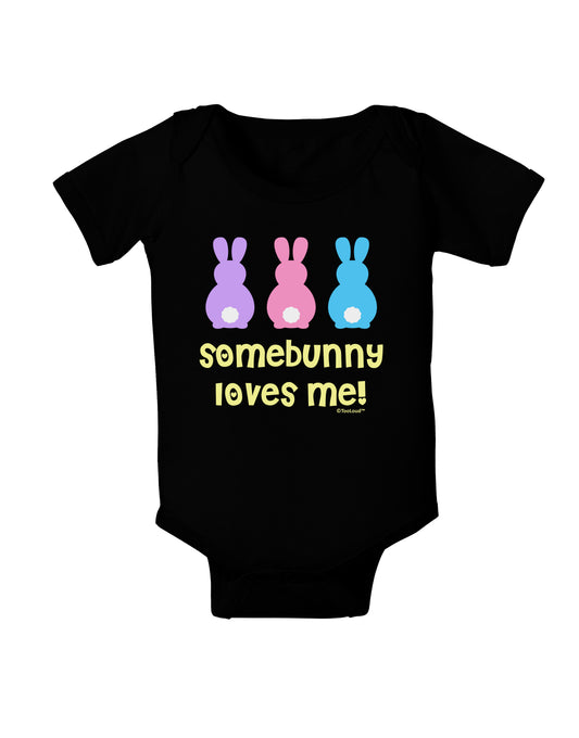 Three Easter Bunnies - Somebunny Loves Me Baby Bodysuit Dark by TooLoud-Baby Romper-TooLoud-Black-06-Months-Davson Sales