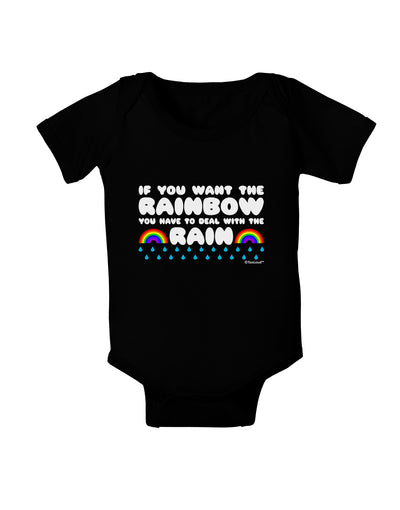 If You Want The Rainbow Quote Baby Bodysuit Dark by TooLoud-Baby Romper-TooLoud-Black-06-Months-Davson Sales