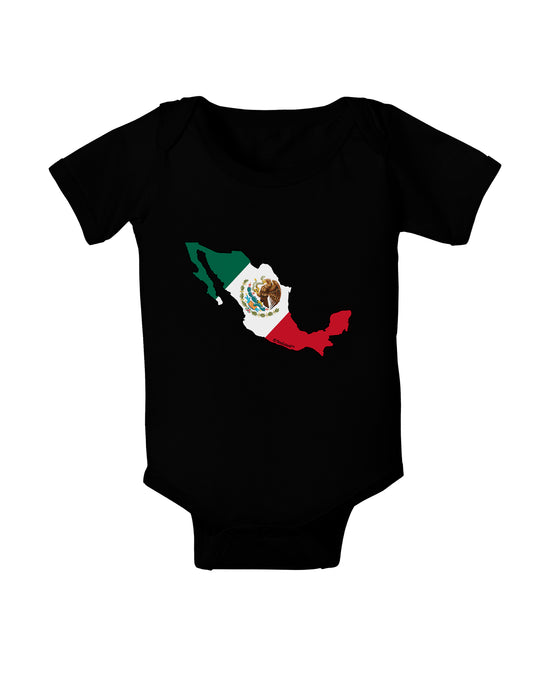 Mexico Outline - Mexican Flag Baby Bodysuit Dark by TooLoud-Baby Romper-TooLoud-Black-06-Months-Davson Sales