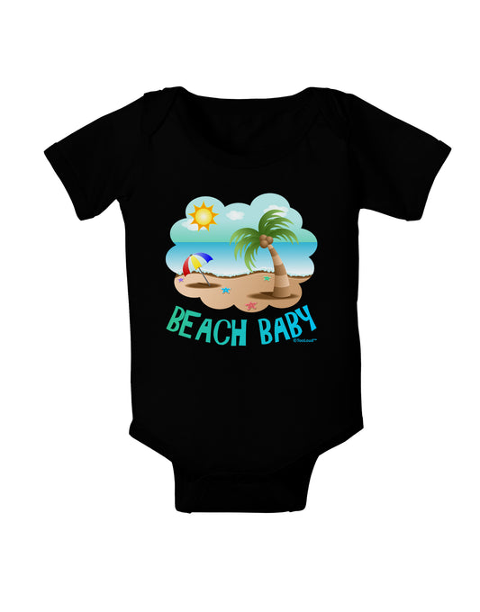 Fun Summer Beach Scene - Beach Baby Baby Bodysuit Dark by TooLoud-Baby Romper-TooLoud-Black-06-Months-Davson Sales