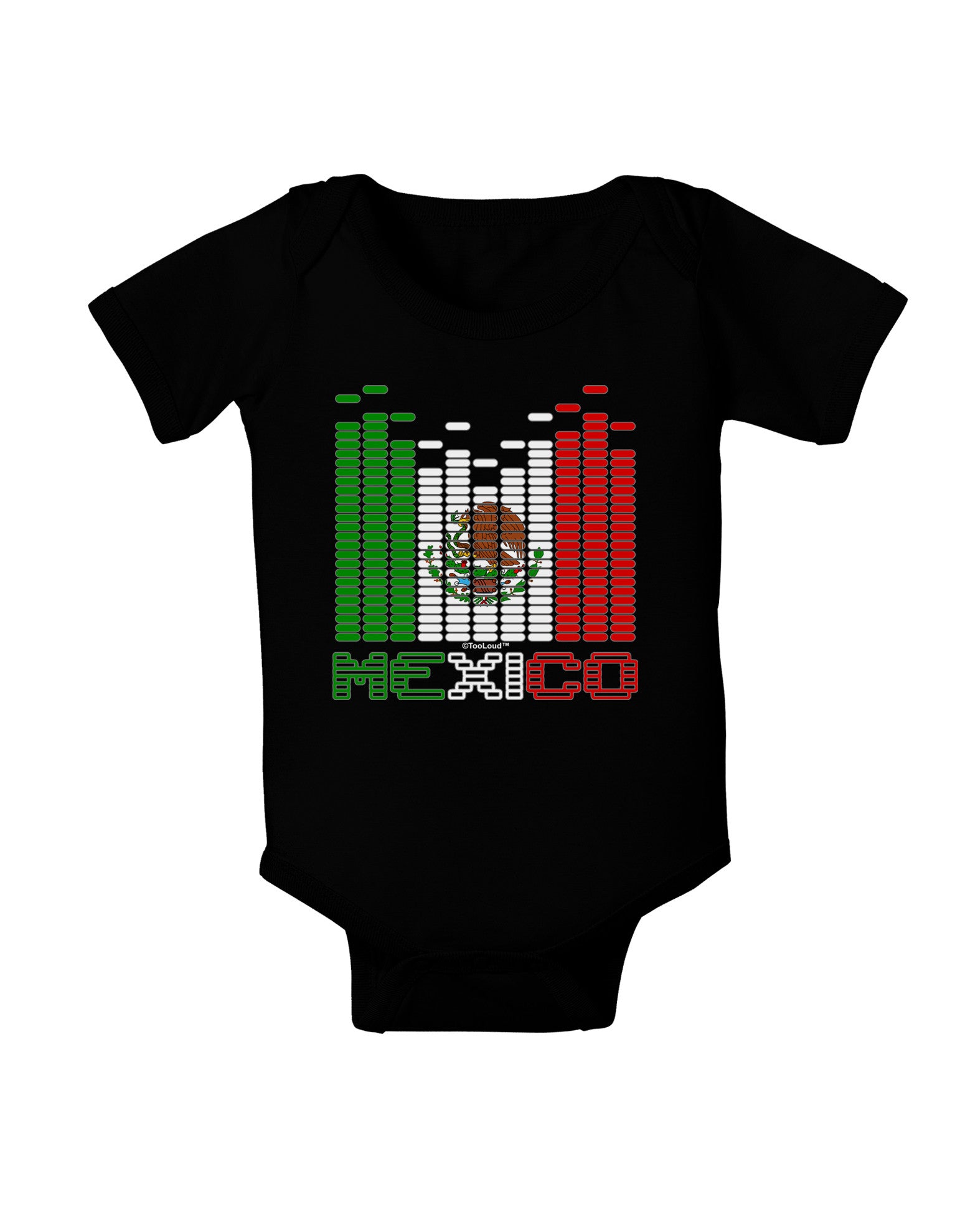 Mexican Flag Levels - Cinco De Mayo Text Baby Bodysuit Dark-Baby Romper-TooLoud-Black-06-Months-Davson Sales