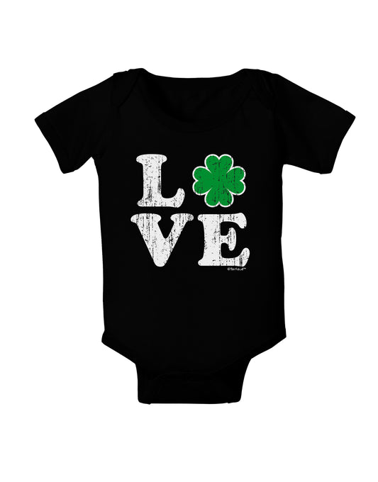 Irish Love - Distressed Baby Bodysuit Dark by TooLoud-Baby Romper-TooLoud-Black-06-Months-Davson Sales