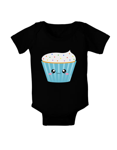 Cute Cupcake with Sprinkles Baby Bodysuit Dark by TooLoud-Baby Romper-TooLoud-Black-06-Months-Davson Sales